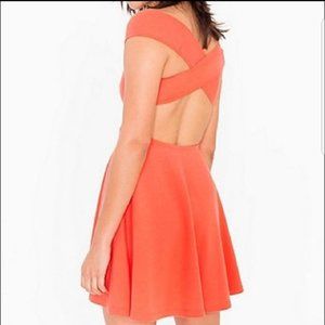 American Apparel Cross-Back Off Shoulder Skater Dress XS